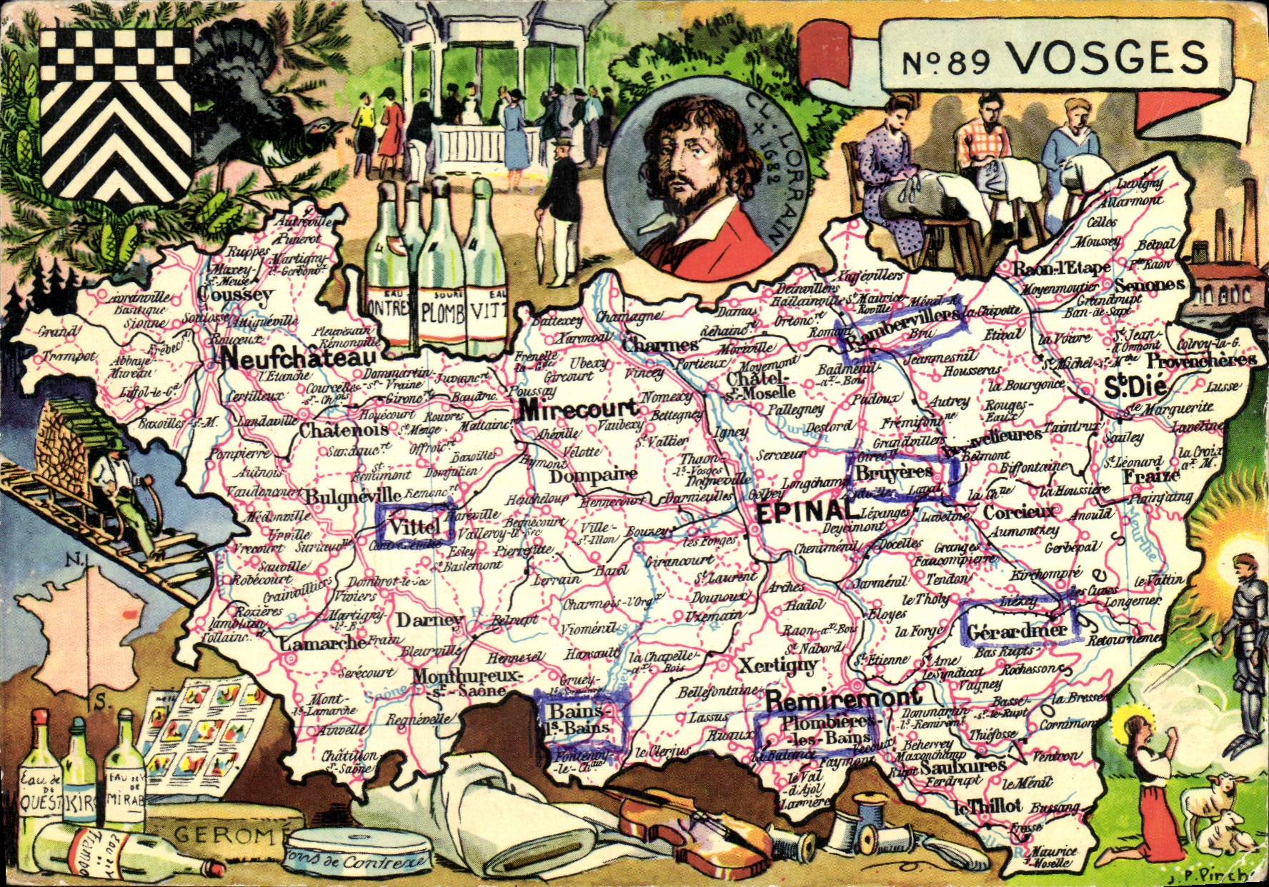 CPSM Vosges Neufchateau Mirecourt Epinal Remiremont 