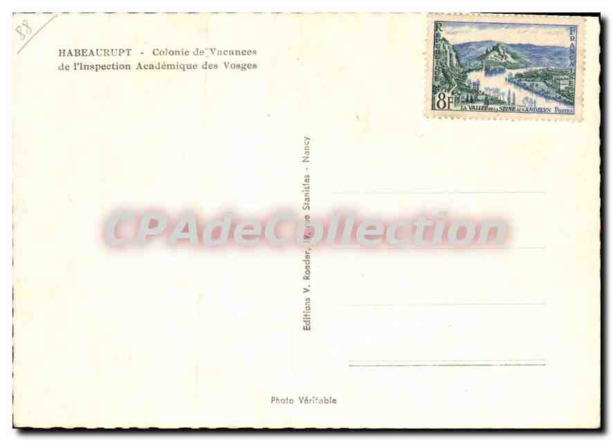 Habéaurupt — Colonie de Vacances de l'Inspection Académique des Vosges — Éditions V. Roeder, Nancy — Reverso