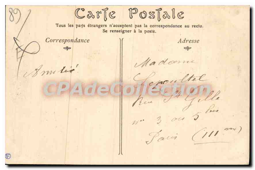 CPA Arcy sur Cure Vue sur la Riviere  — Verso