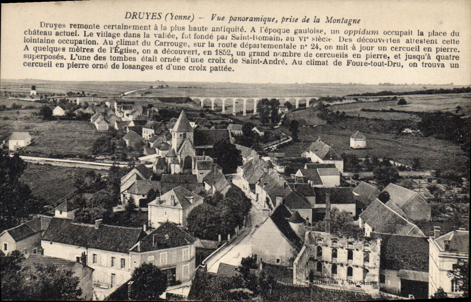 Druyes (Yonne) — Vue panoramique, prise de la Montagne — Collection J. De Sens