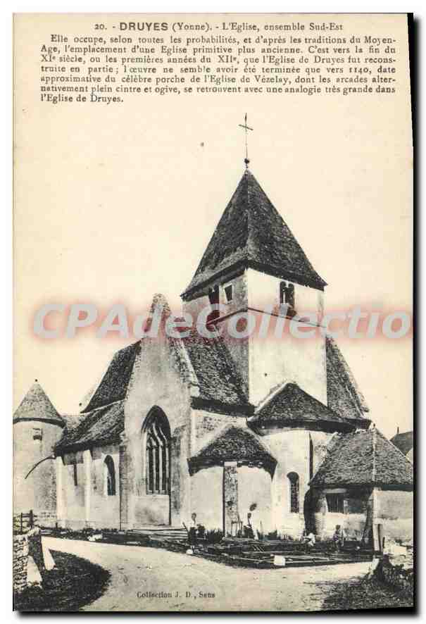 Druyes (Yonne) - L'Église, ensemble Sud-Est — Collection J. D. Sens