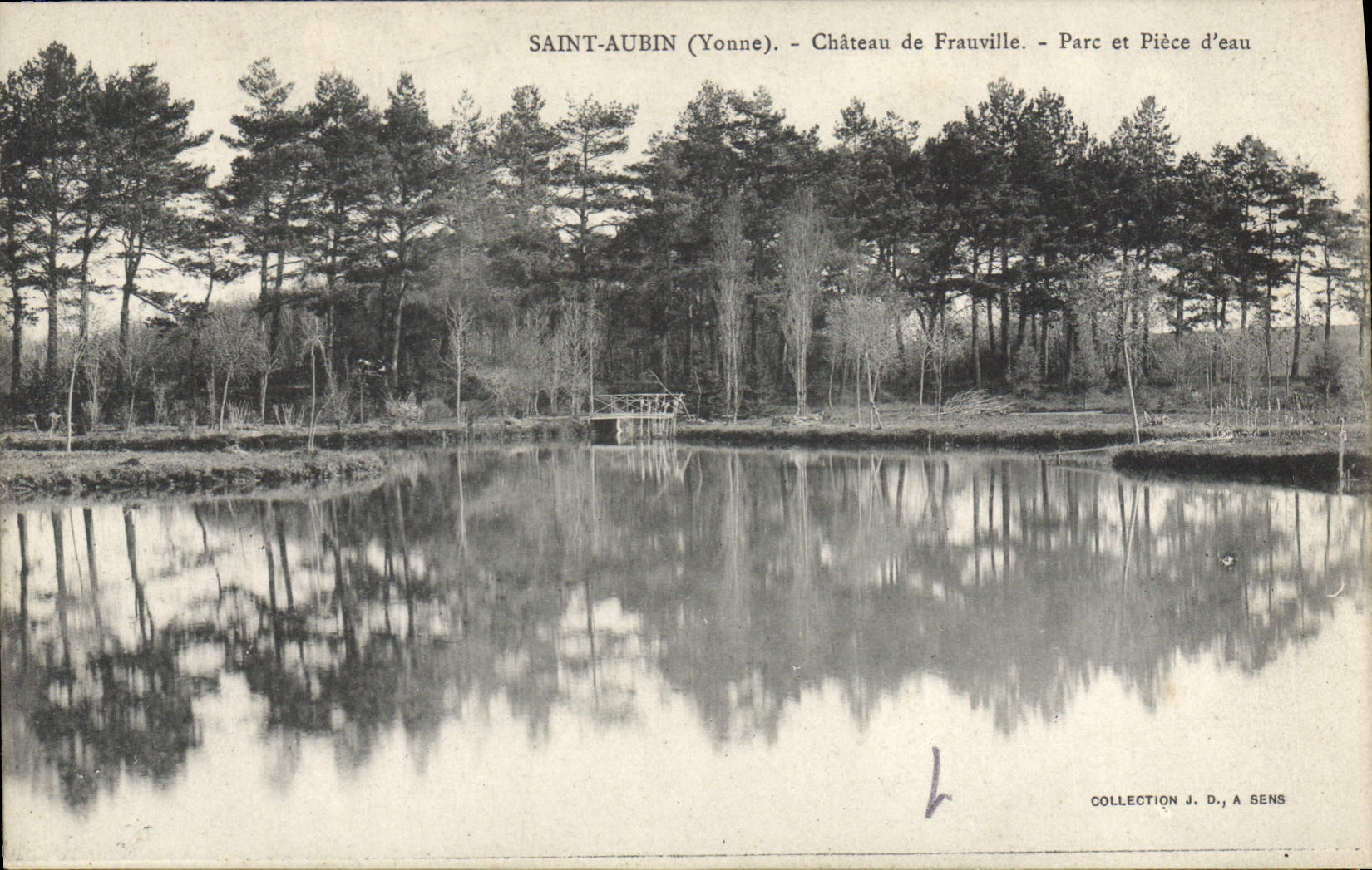 Saint-Aubin (Yonne) - Château de Frauville - Parc et Pièce d'eau