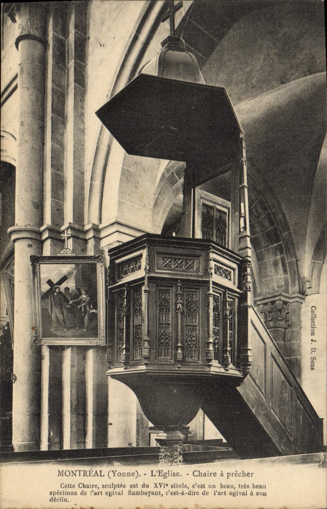 Montréal (Yonne) - L'Église - Chaire à prêcher sculptée du XVIe siècle