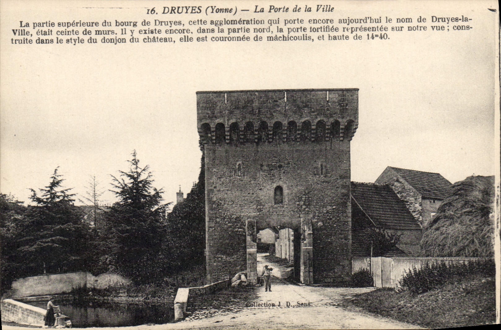Druyes (Yonne) — La Porte de la Ville — Collection J. D. Sens