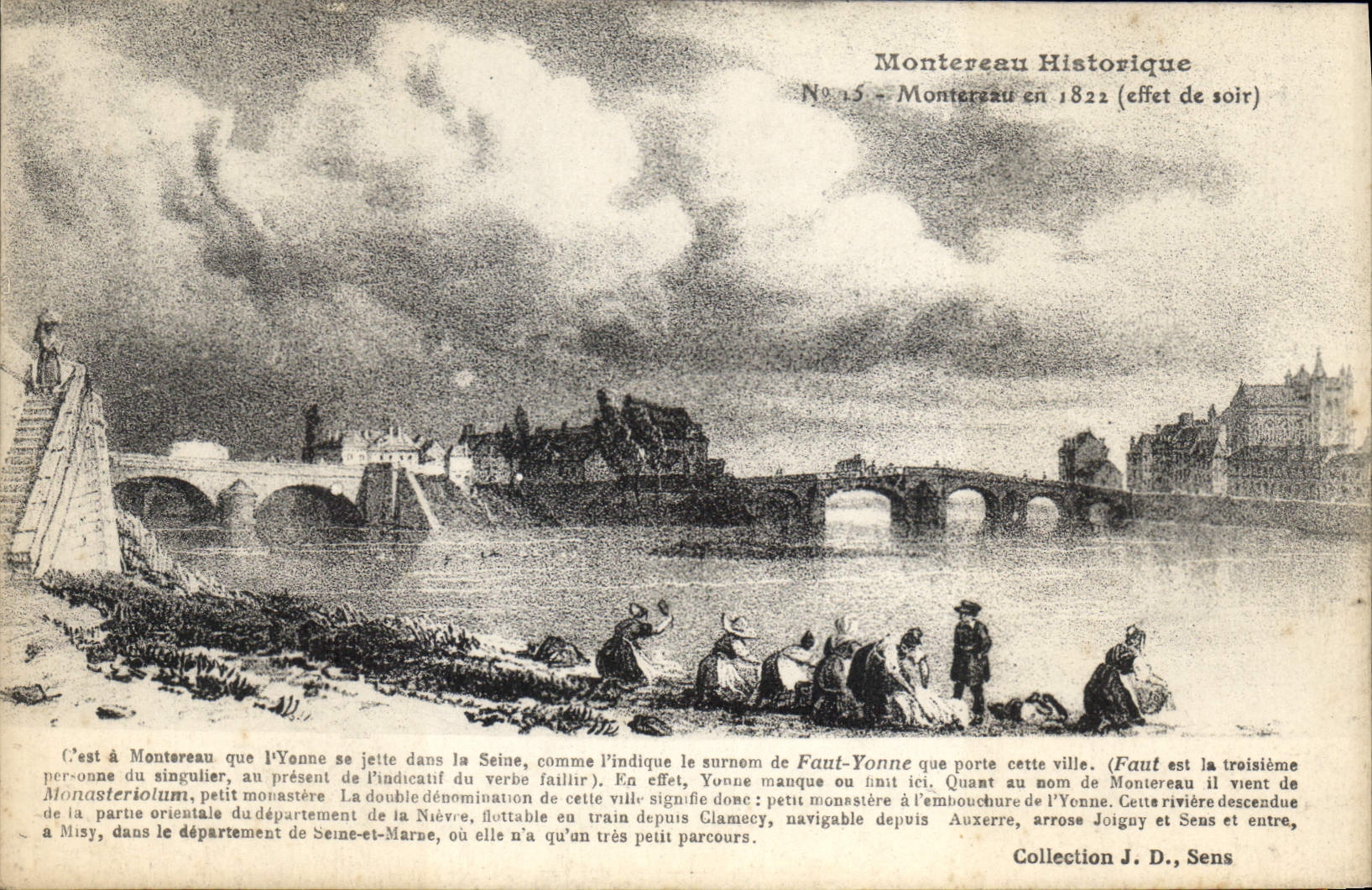 Montreuil Historique — Montreuil en 1822 (effet de soir) — Collection J. D., Sens, n°15