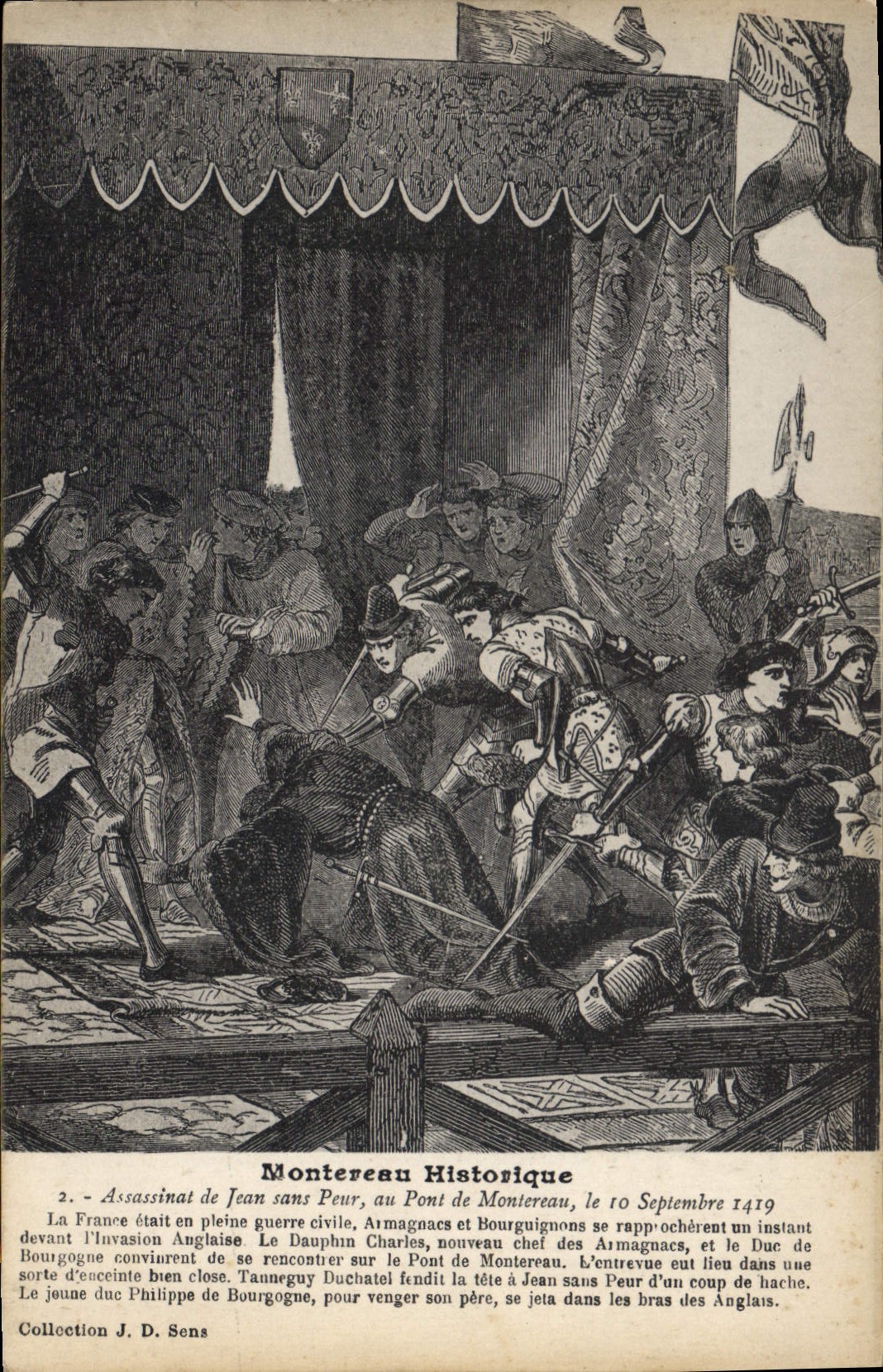 Assassinat de Jean sans Peur au Pont de Montereau — Montereau Historique — Collection J. D. Sens