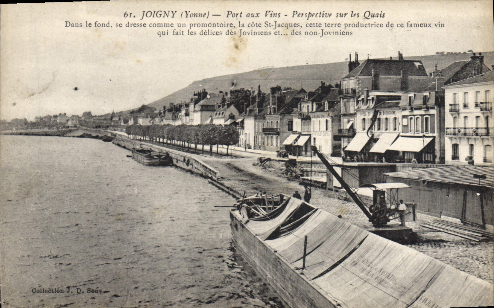 CPA Joigny Yonne Port aux Vins Perspective sur le Quais 