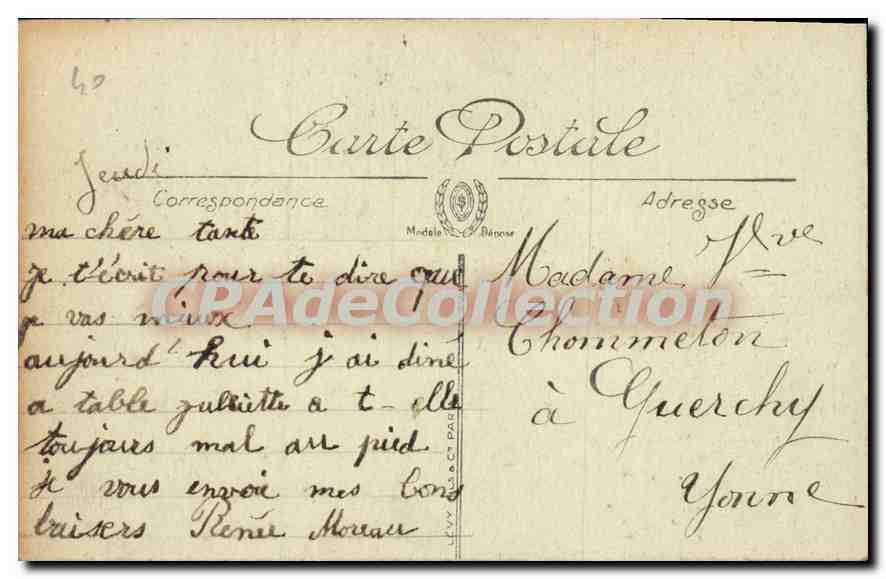 CPA Auxerre Place Saint Nicolas  — Verso