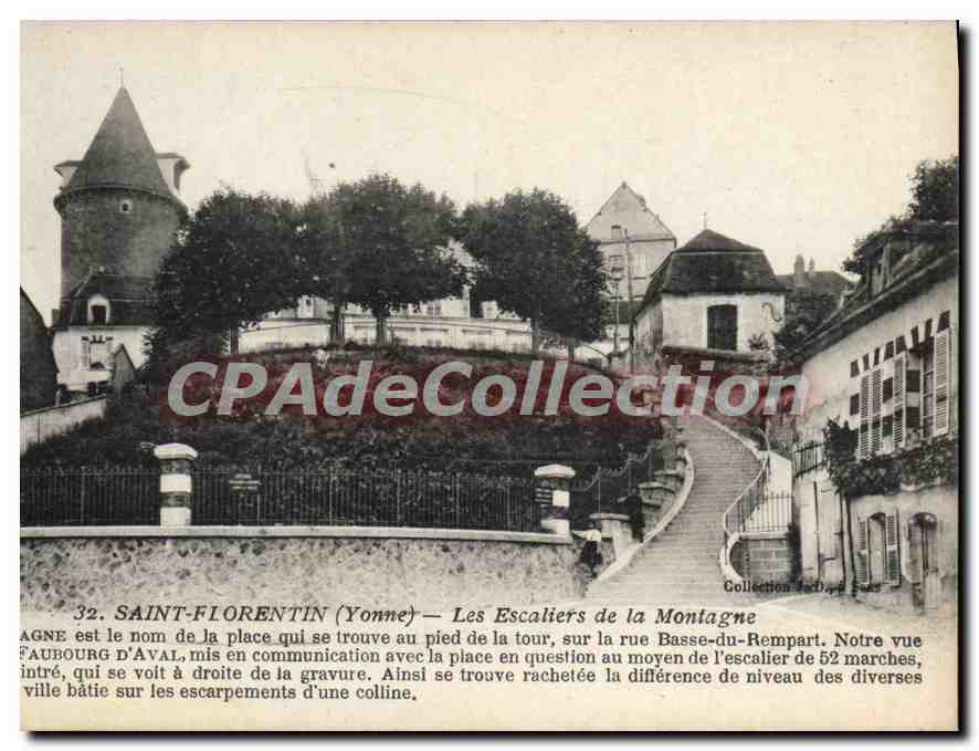 CPA Saint Florentin Yonne Les Escaliers de la Montagne 