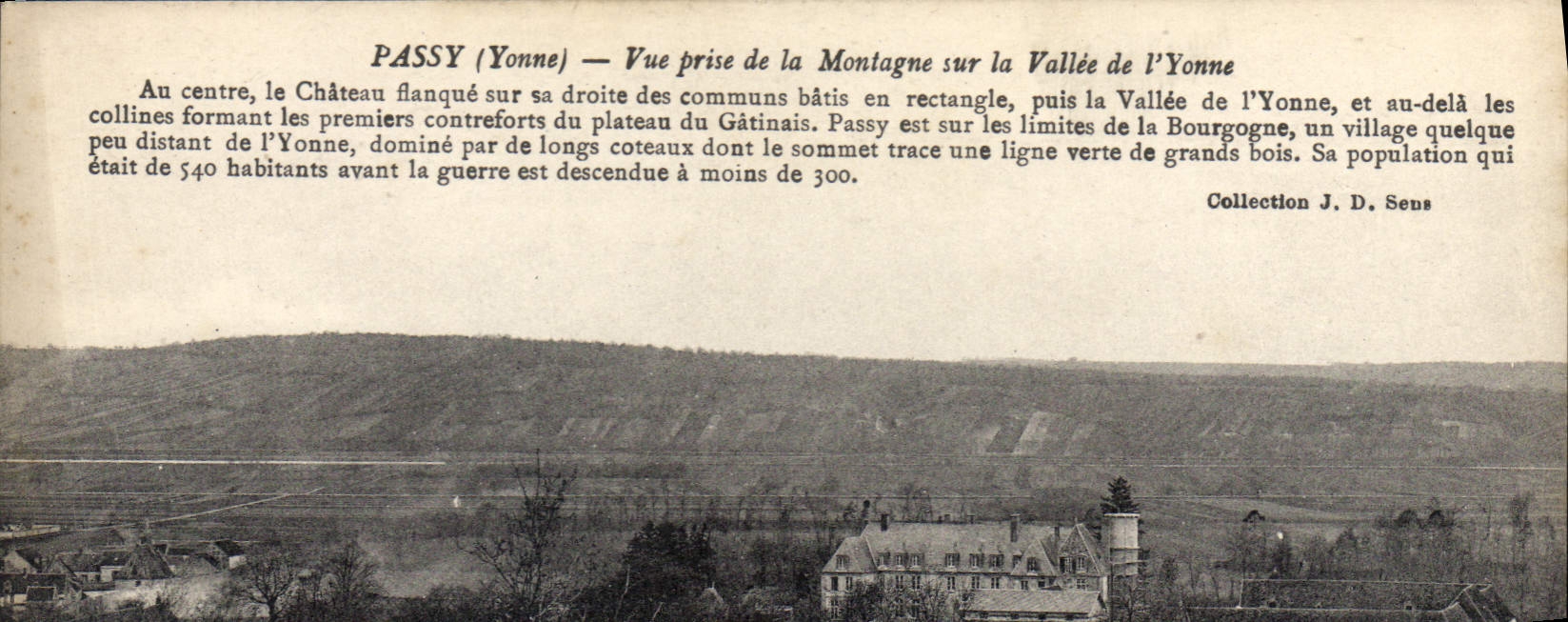 Passy (Yonne) — Ansicht vom Berg über das Tal der Yonne — Sammlung J. D. Sens