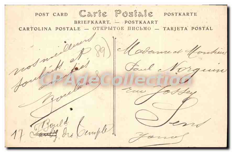 CPA Auxerre L'Hotel de Ville  — Verso