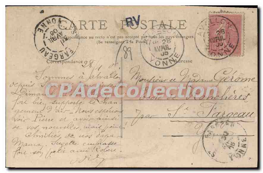 Avallon — Les Terreaux de la Petite Porte et la Tour Gaujard — L.C.A. — Verso