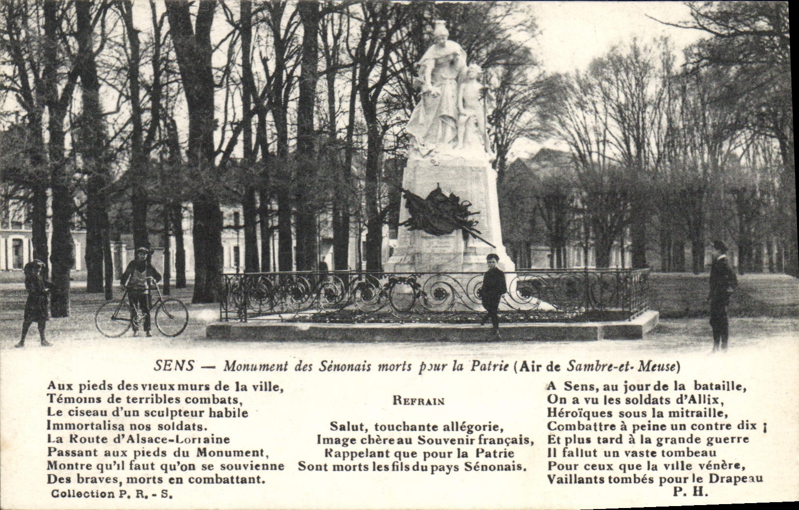 CPA Sens Monument des Senonais morts pour la Patrie Air de Sambre et Meuse 