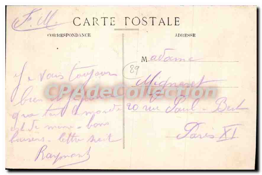 CPA Joigny Le Chateau Ecole des Filles  — Rückseite