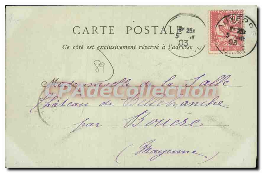 CPA Arcy sur Cure Vue sur Voutenay et la cure  — Verso