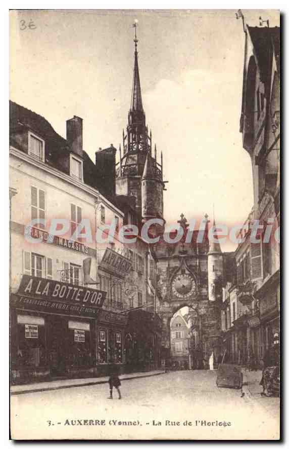 Auxerre (Yonne) - La Rue de l'Horloge — éditeur Bonnat, Librairie Journaux