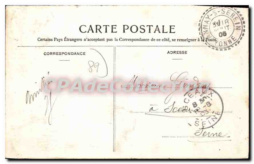 CPA Moutot Annay Le Chateau  — Verso