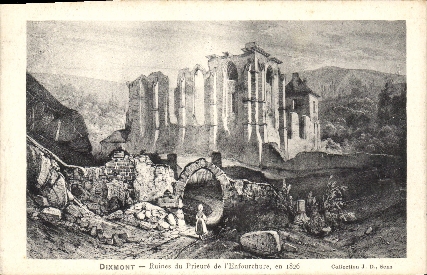 CPA Dixmont Ruines du Prieure de L'Enfourchure 