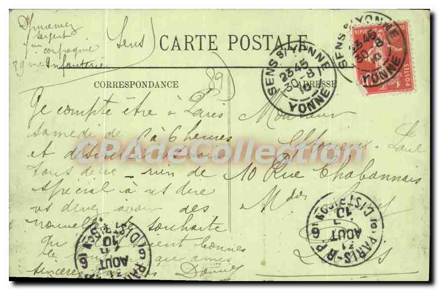 Sens — Les Bords de l'Yonne au Nouveau Robinson — LL. N° 116 — Rückseite