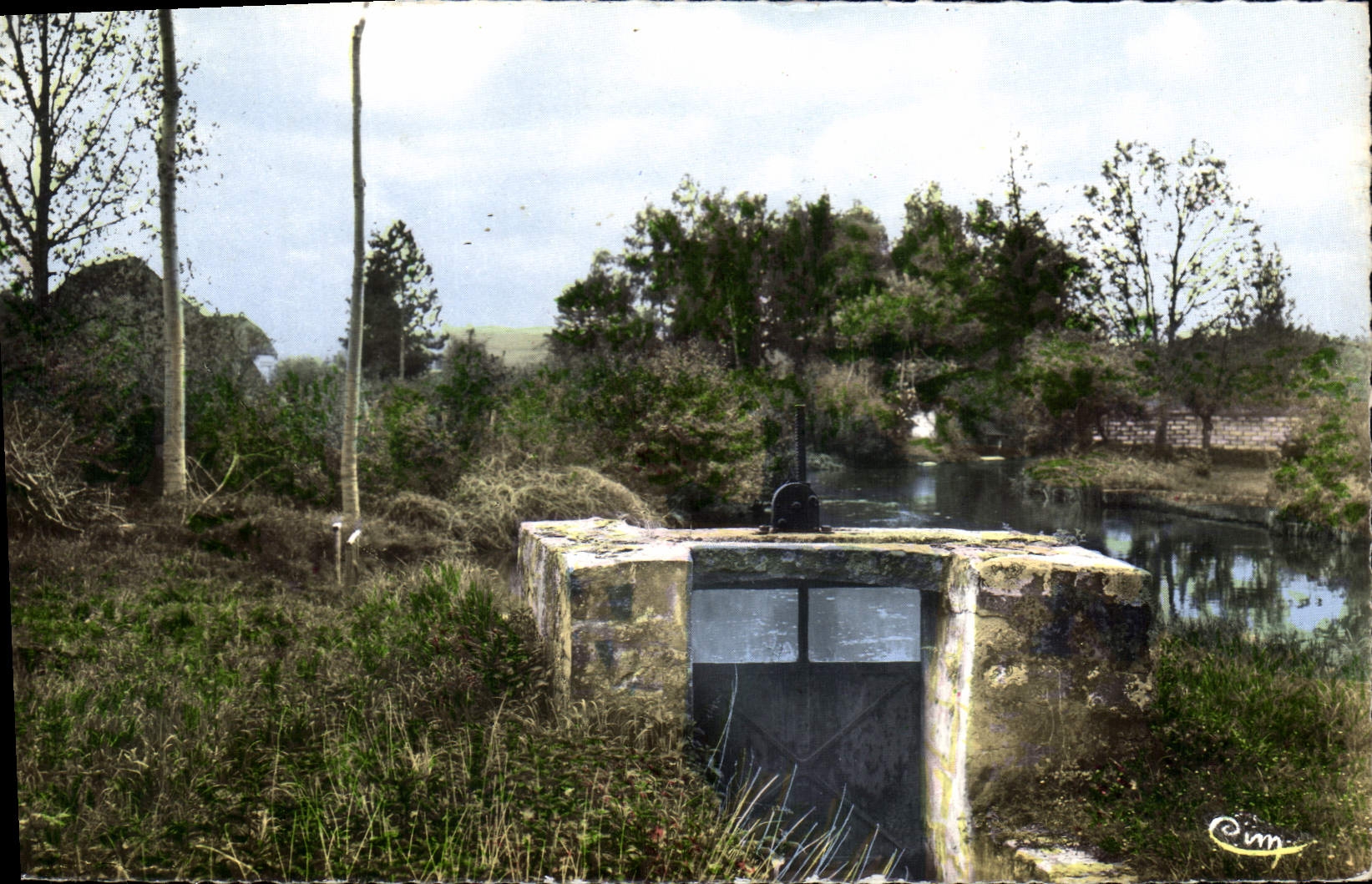 Malay-le-Grand (Yonne) — Vue d'eau sur la Vanne et le vanage du Ru de Mondereau — Combière (S.A.E.L.)