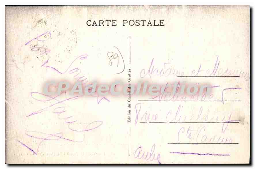 CPA Grottes d'Arcy sur Cure Yonne Le Calvaire  — Verso