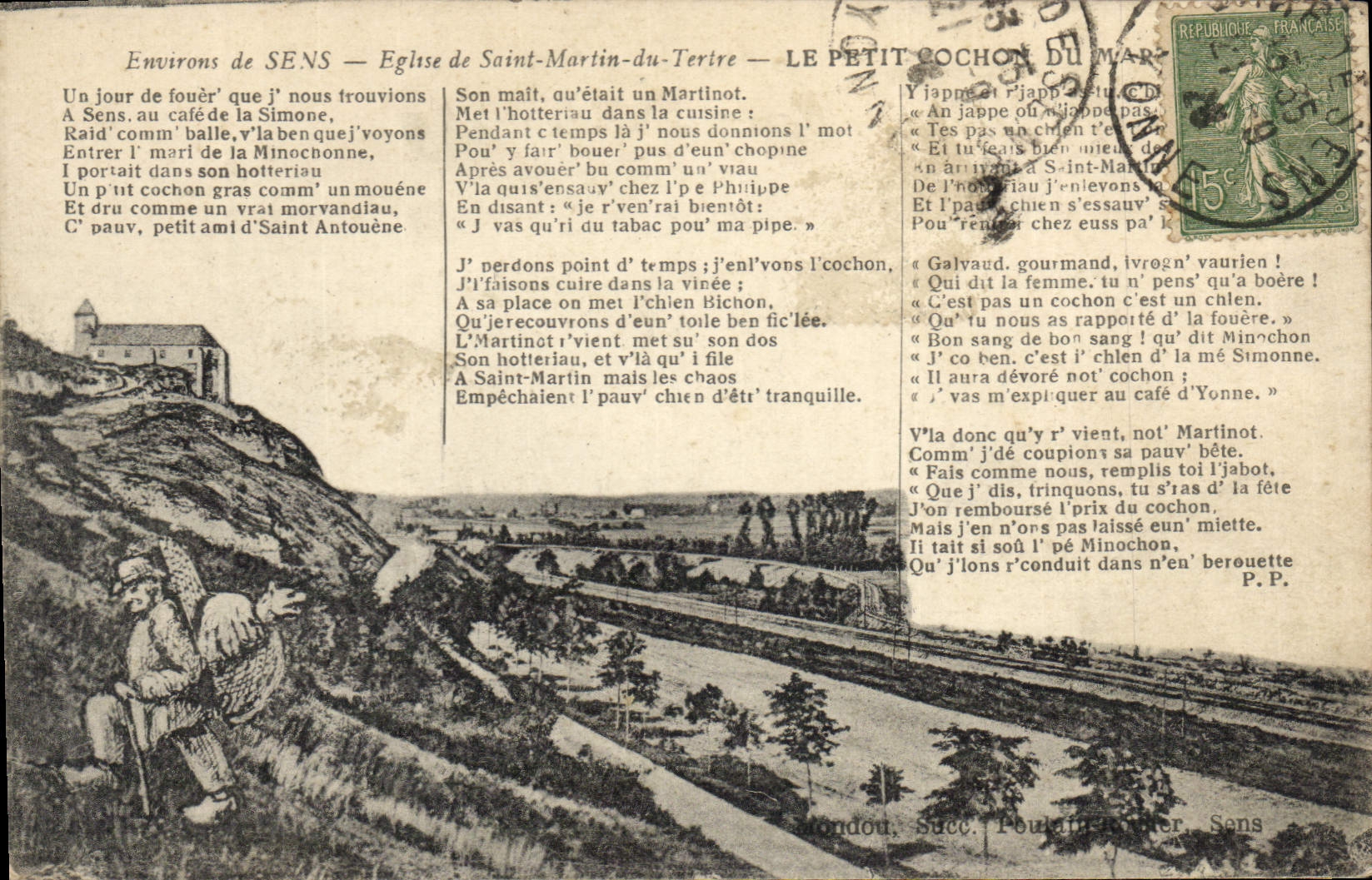 CPA Environs de Sens Eglise de Saint Martin du Tevive 