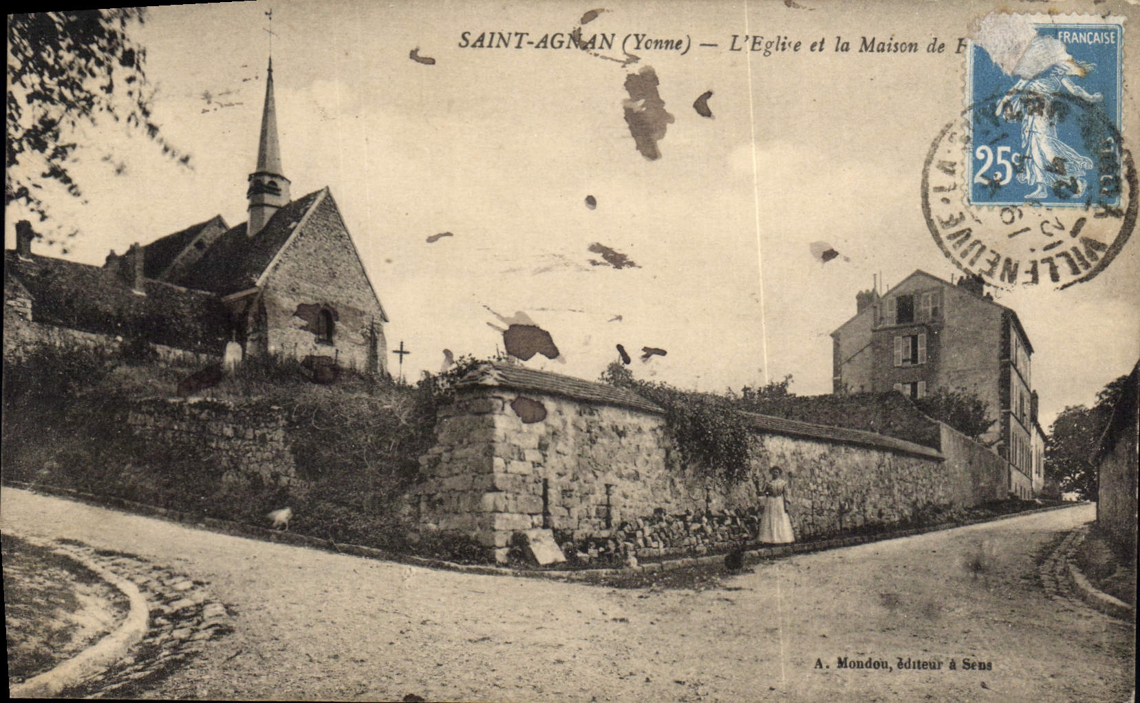 Saint-Agnan (Yonne) — L'Église et la Maison de F. — A. Mondou, éditeur à Sens