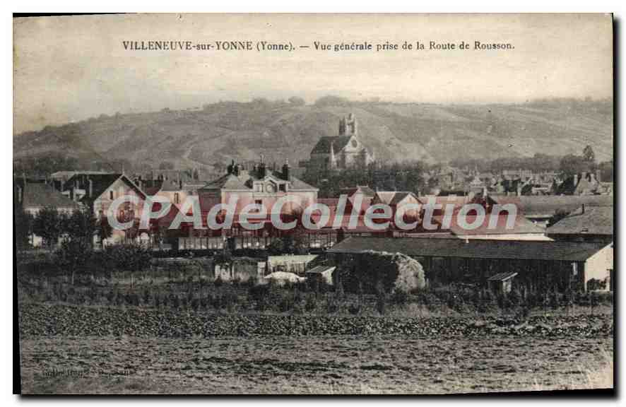 Villeneuve-sur-Yonne (Yonne) — Vue générale prise de la Route de Rousson.