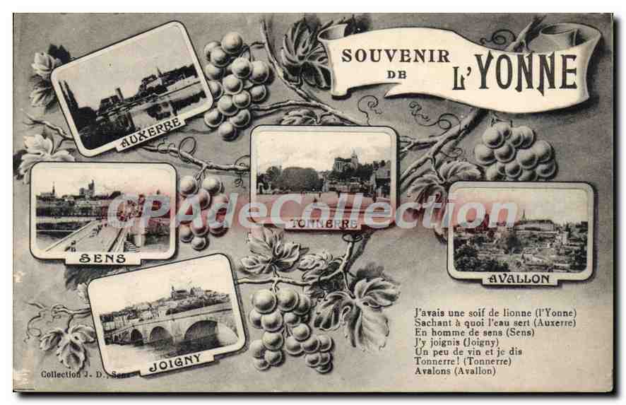 Auxerre, Sens, Joigny, Tonnerre, Avallon — Erinnerung an die Yonne — Sammlung J. D. Sens