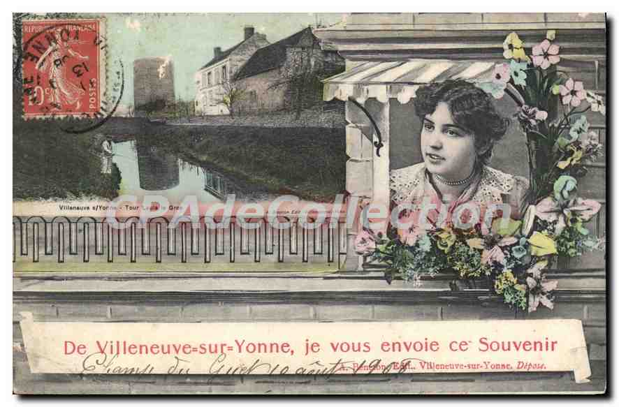 Villeneuve-sur-Yonne — Torre di Gre — editore sconosciuto, numero di serie non visibile