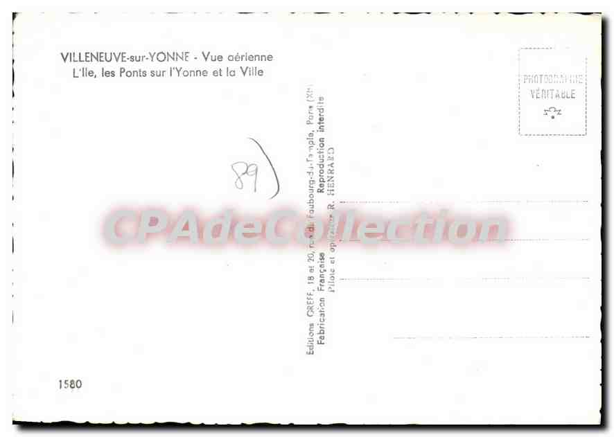 Villeneuve-sur-Yonne — Vue aérienne — Éditions CREFF — Reverso
