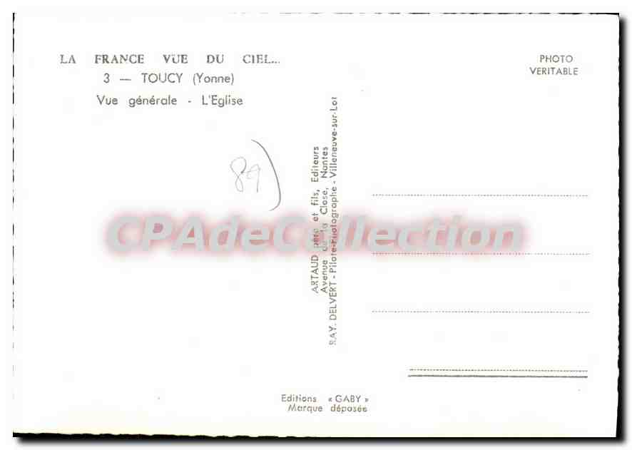 CPSM Toucy Yonne vue generale L'Eglise  — Back