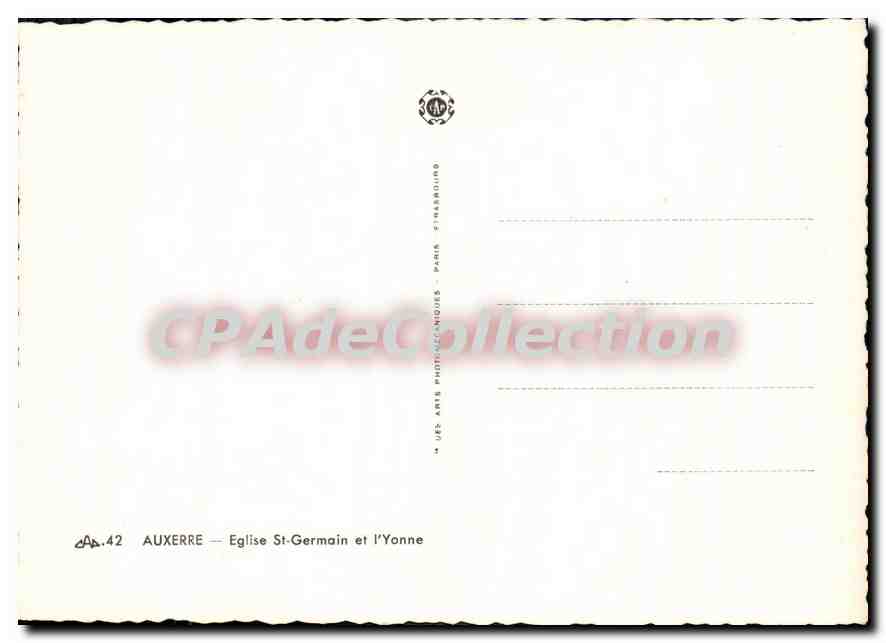 CPSM Auxerre Eglise St Germain et l'Yonne  — Verso