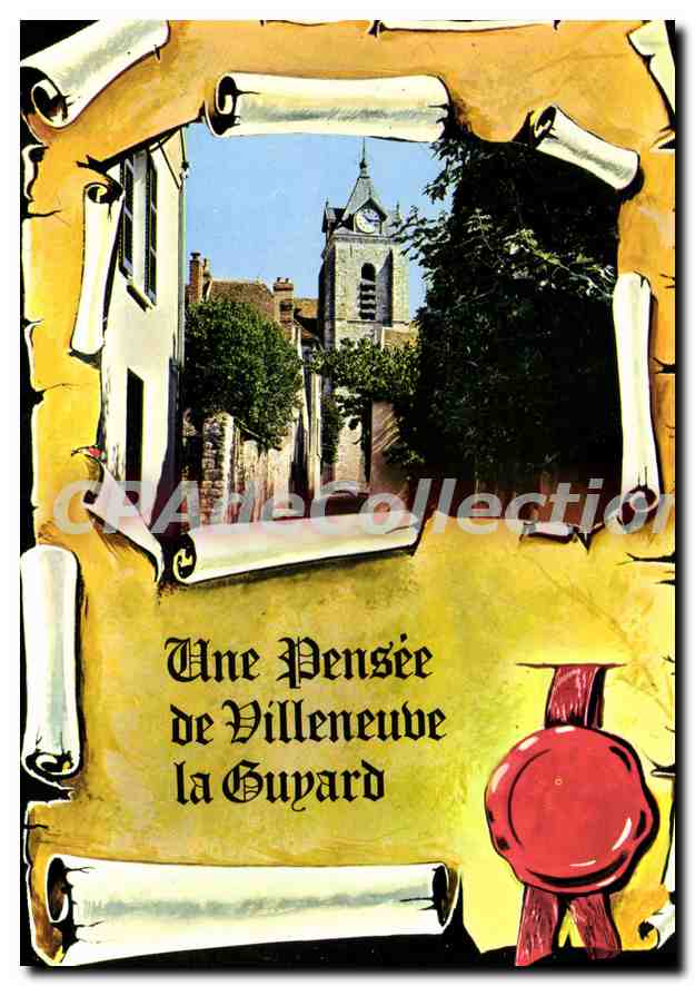 CPSM Une Pensee de Villeneuve la Guyard Yonne L'Eglise 