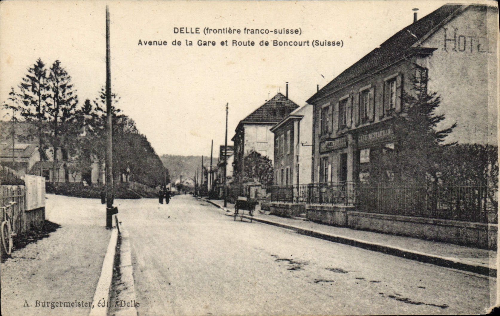 CPA Delle Frontiere Franco Suisse Avenue de la Gare et Route de Boncourt Suisse 
