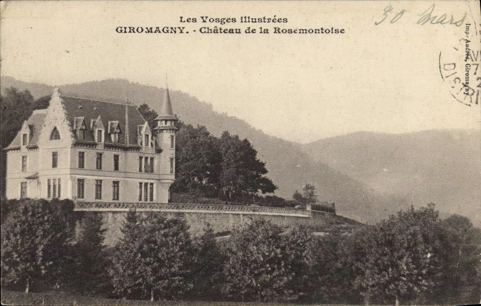 CPA Les Vosges Illustrees Giromagny Chateau de la Rosemontoise 