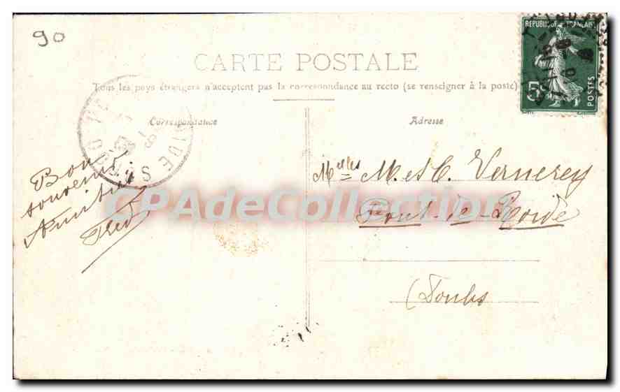 CPA Au Ballon d'Alsace Hotel et Ferm de la Jumenterie  — Rückseite