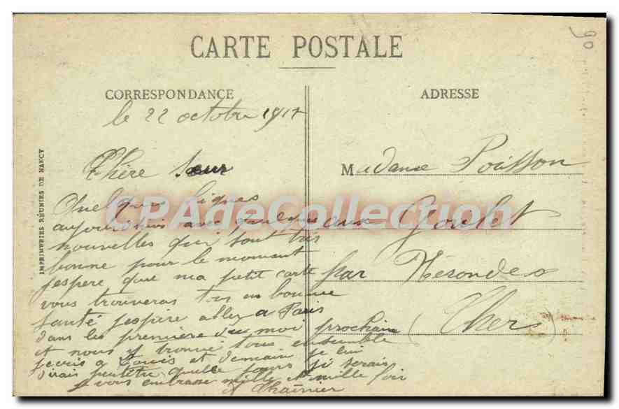 CPA Rechesy Frontiere Franco Alsacienne Saisse L'Eglise  — Rückseite