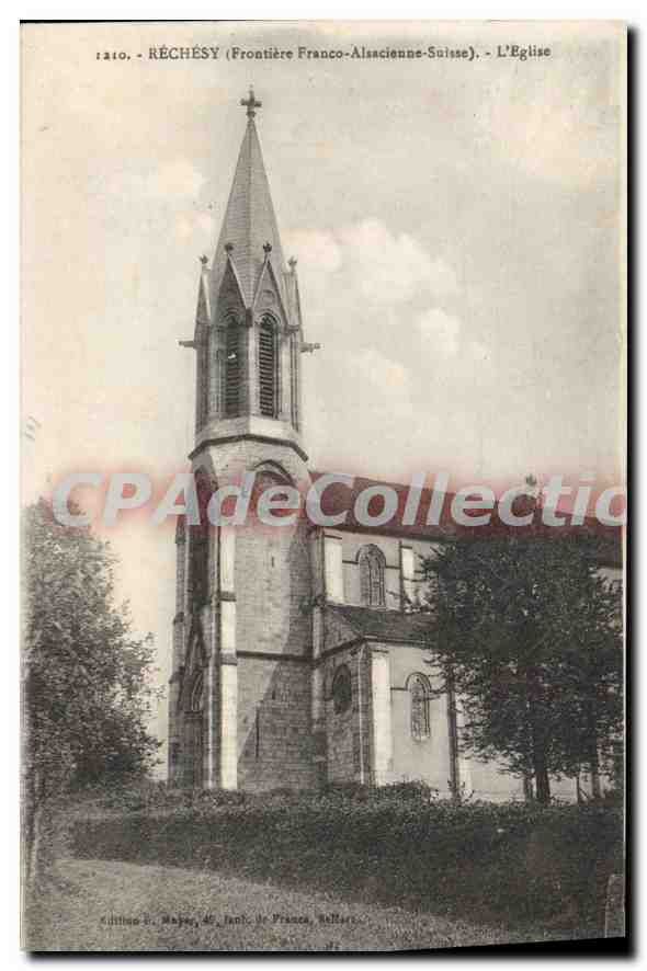 CPA Rechesy Frontiere Franco Alsacienne Suisse L'Eglise 