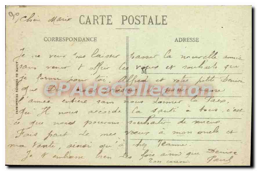 CPA Rechesy Frontiere Franco Alsacienne Suisse L'Eglise  — Rückseite