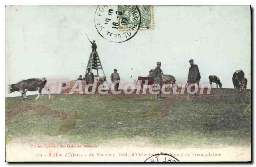 CPA Ballon d'Alsace au Sommet Table d'Orientation Signal de Triangulation 