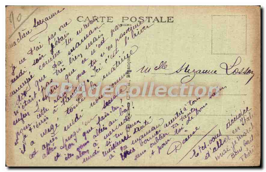 CPA Frontiere Franco Suisse Delle Avenue de la Gare  — Rückseite