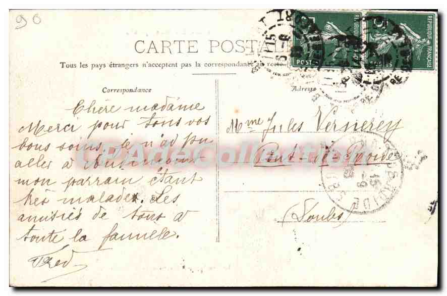 CPA Au Ballon d'Alsace Le Chalet Bonaparte  — Rückseite