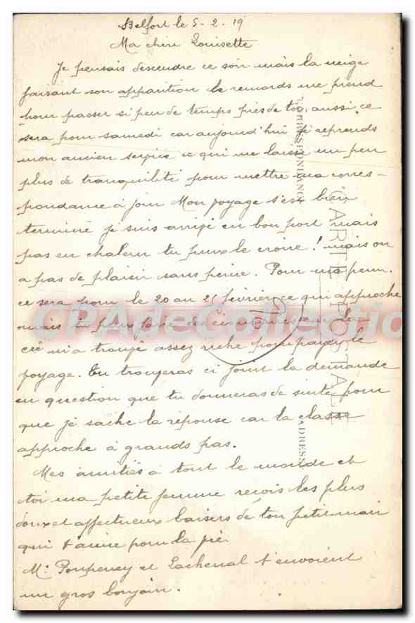 CPA Belfort La Caisse d'Epargne  — Rückseite
