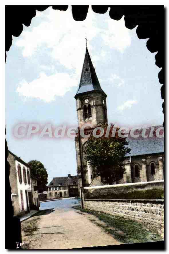 CPSM Pionsat  P de P L'Eglise vue du Vieux Chateau 