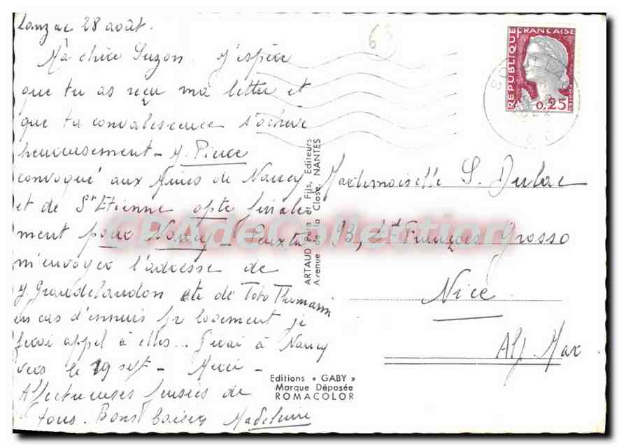 CPSM Chateaux d'Auvergne  — Verso