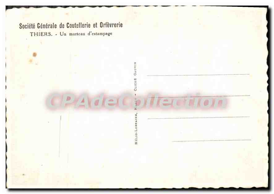 Thiers - Un marteau d'estampage — Société Générale de Coutellerie et Orfèvrerie — Reverso