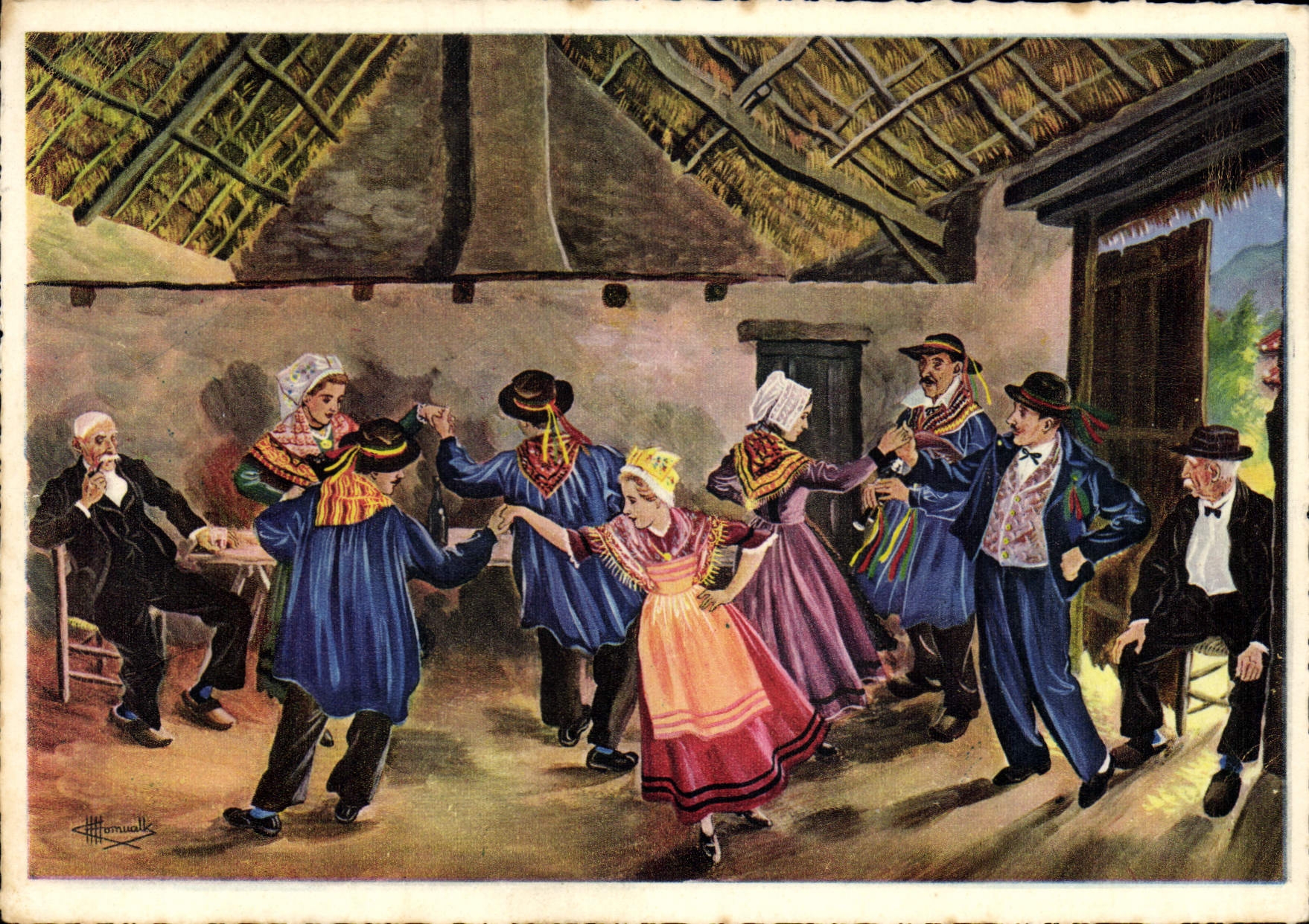CPSM La Togne Deuxieme figure Cette bourree se danse a toutes les noces 