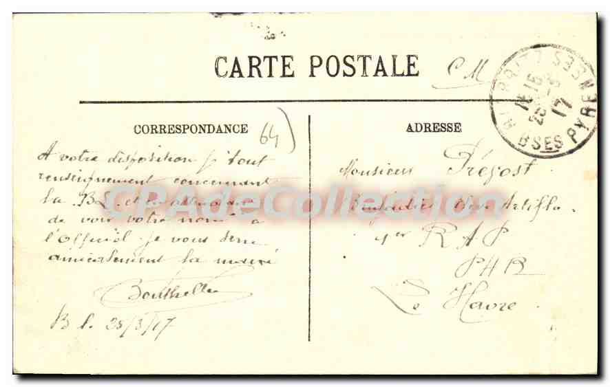 CPA Biarritz Ragates au Port Vieux  — Verso