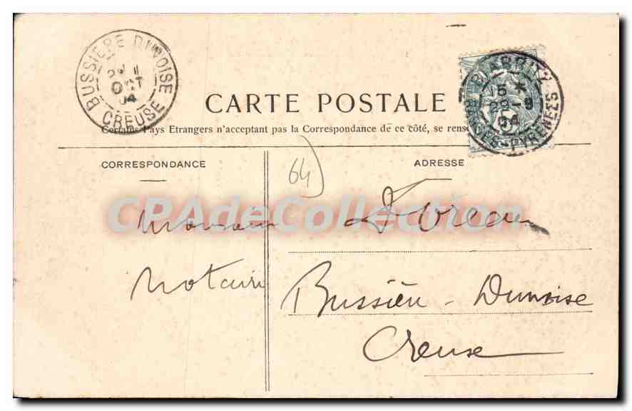 CPA Biarritz Le Casino Belle Vue  — Verso